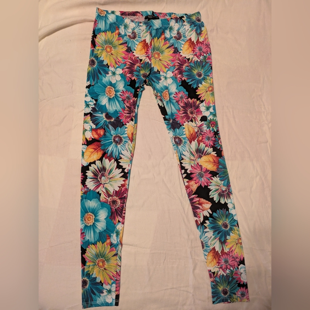 See You Monday Floral Print Leggings L